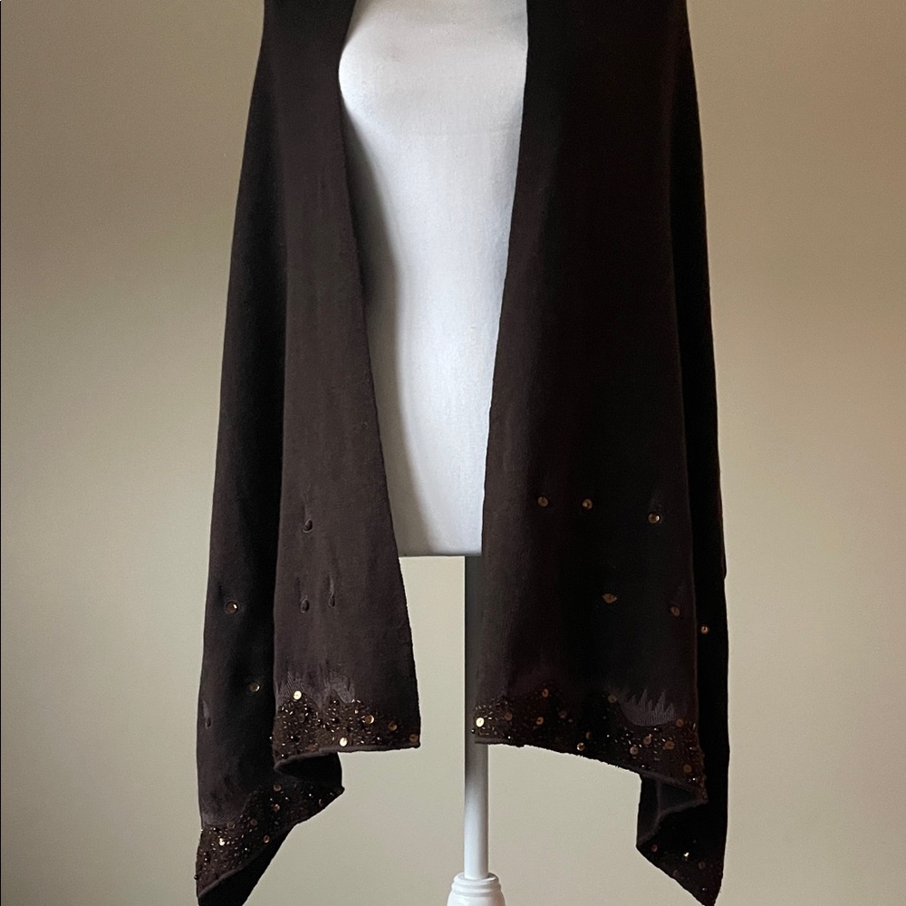 Elegant Brown Sequin Wrap
